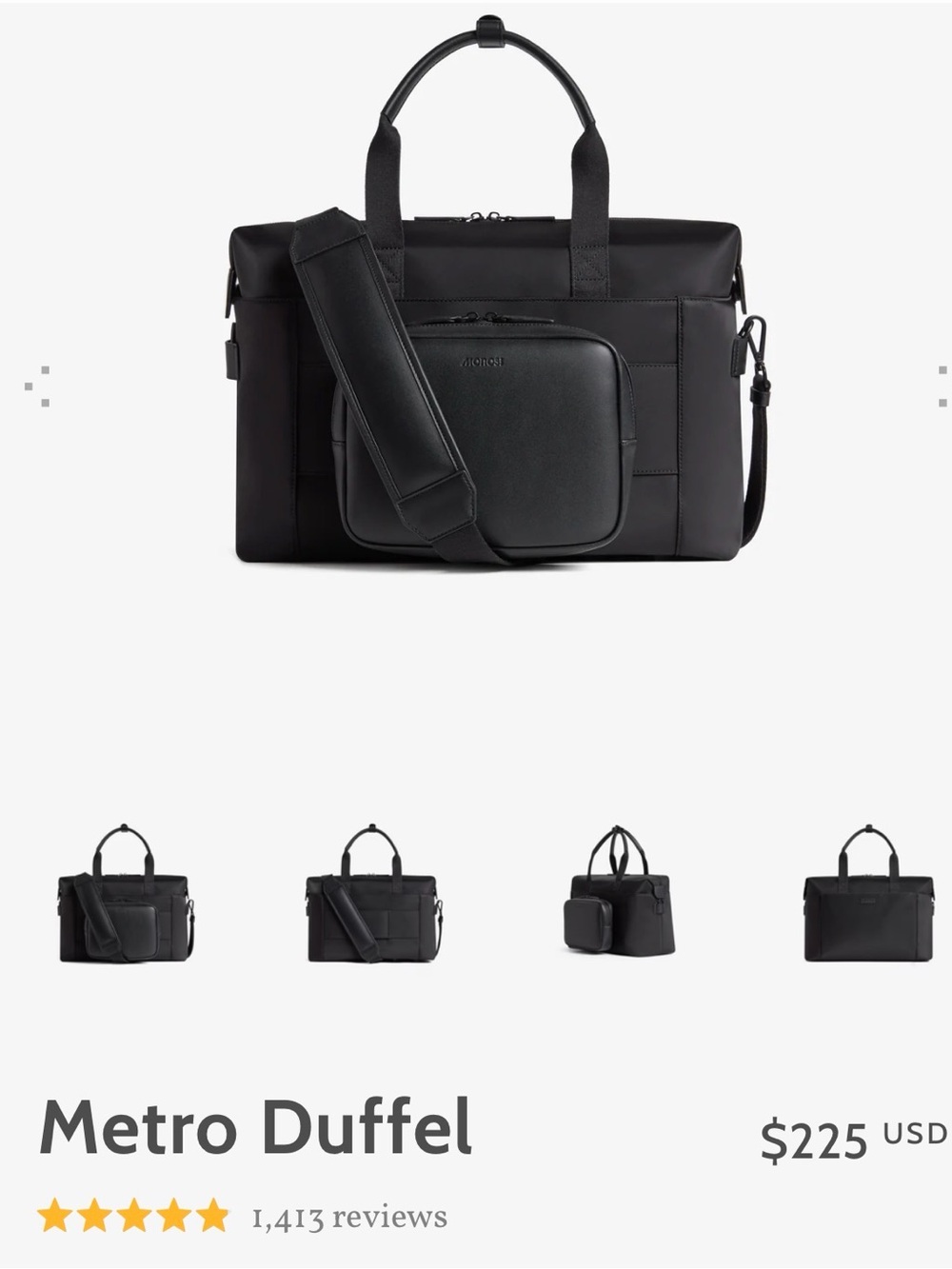 Monos Metro Duffel Bag NWOT With Metro Classic Kit Weekender Carry On